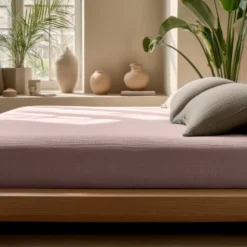 Hoeslaken Katoen Mousseline - Roze