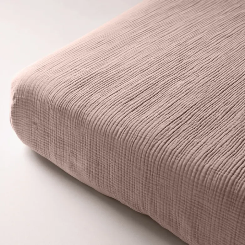 Hoeslaken Katoen Mousseline - Roze