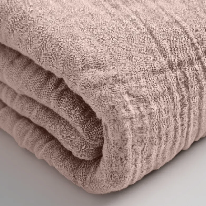 Hoeslaken Katoen Mousseline - Roze