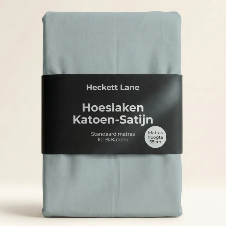 Hoeslaken Katoen-Satijn - Blauw