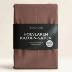 Hoeslaken Katoen-Satijn - Bruin