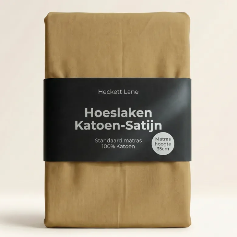 Hoeslaken Katoen-Satijn - Goud