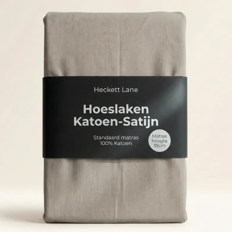 Hoeslaken Katoen-Satijn - Grijs