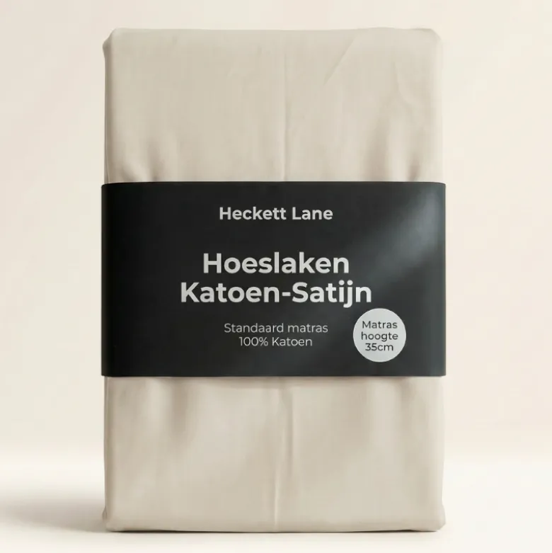 Hoeslaken Katoen-Satijn - Off-White