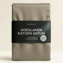 Hoeslaken - Katoen Satijn - Truffel