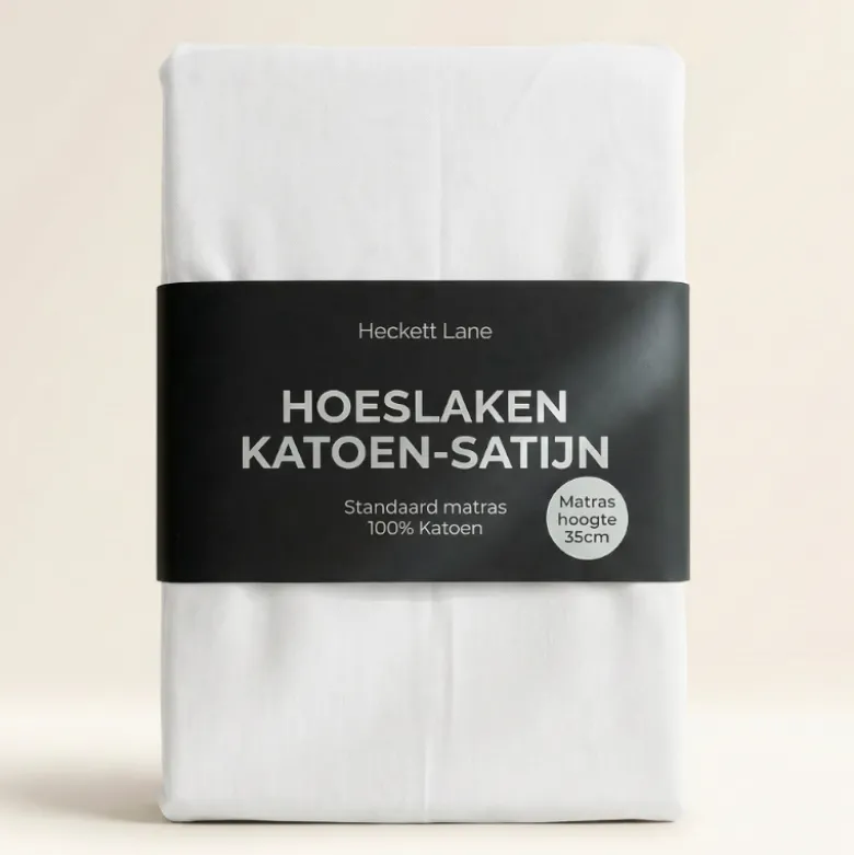 Hoeslaken Katoen-Satijn - Wit
