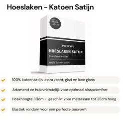 Hoeslaken - Katoen Satijn - Wit