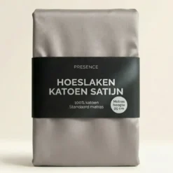 Hoeslaken - Katoen Satijn - Zilver