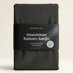 Hoeslaken Katoen-Satijn - Zwart