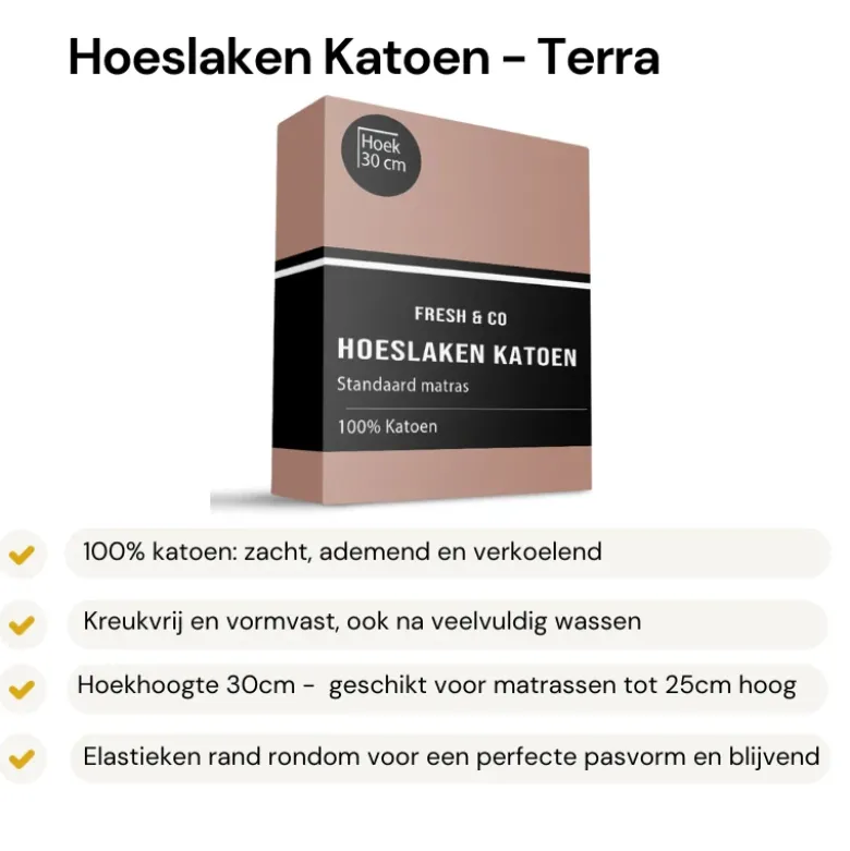 Hoeslaken - Katoen - Terra