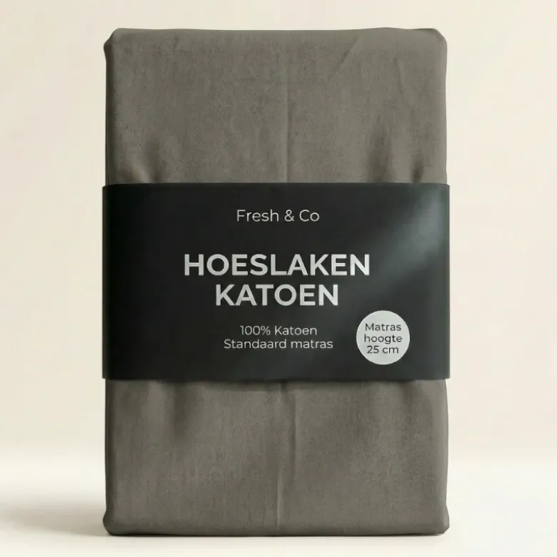 Hoeslaken - Katoen - Truffel