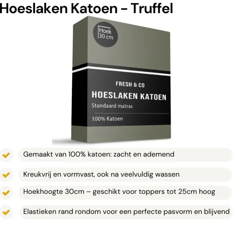 Hoeslaken - Katoen - Truffel