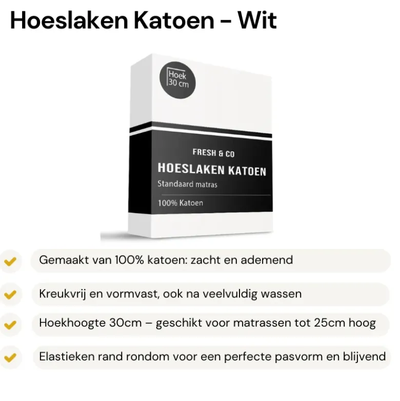 Hoeslaken - Katoen - Wit