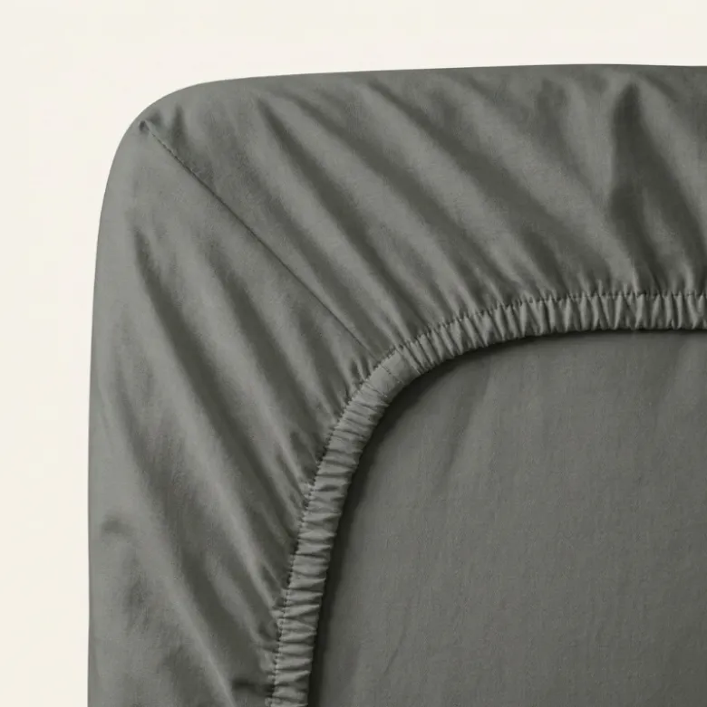 Hoeslaken Percale-Katoen - Donkergrijs