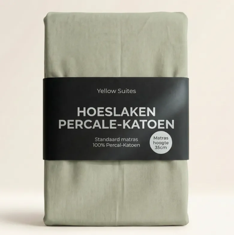 Hoeslaken Percale-Katoen - Groen