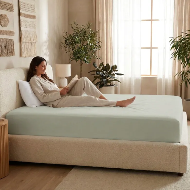 Hoeslaken Percale-Katoen - Groen