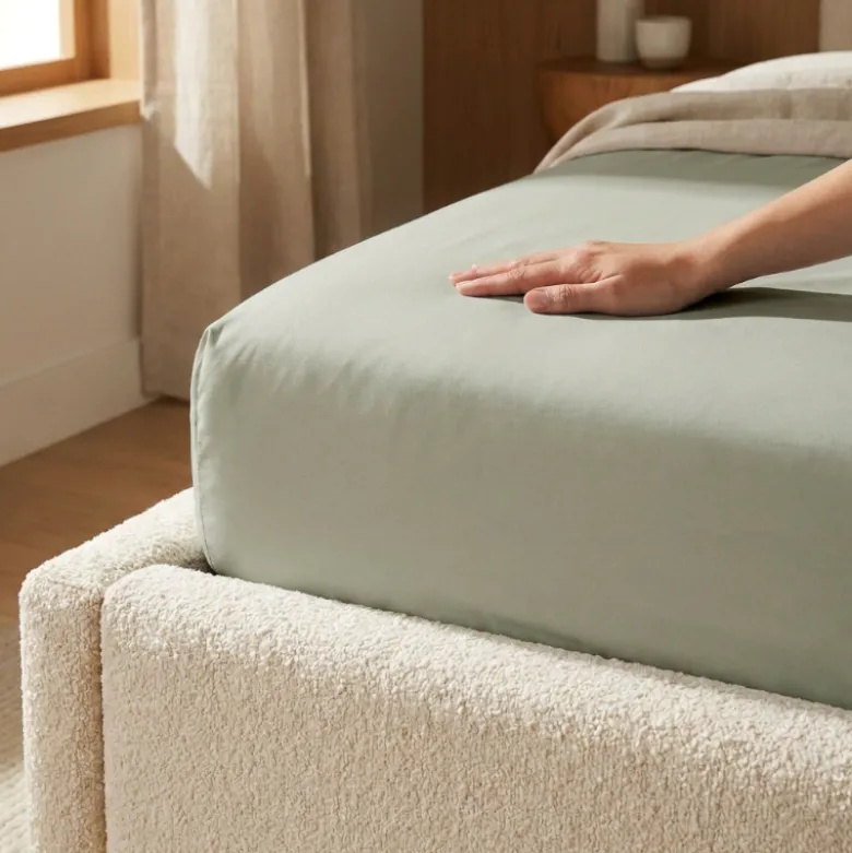 Hoeslaken Percale-Katoen - Groen