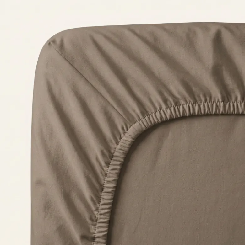 Hoeslaken Percale-Katoen - Taupe