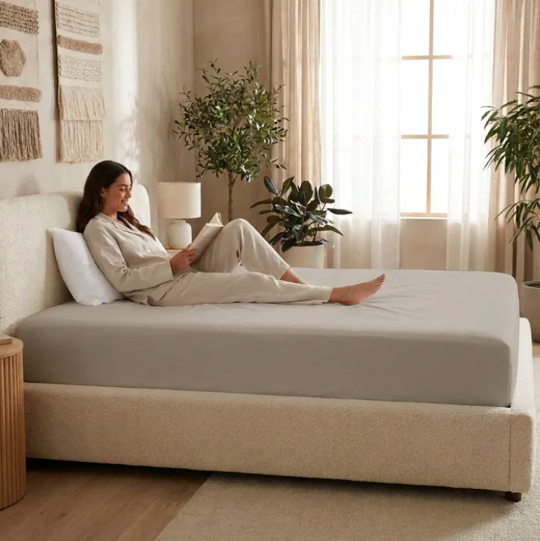 Hoeslaken Percale-Katoen - Zand