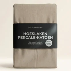 Hoeslaken Percale-Katoen - Zand
