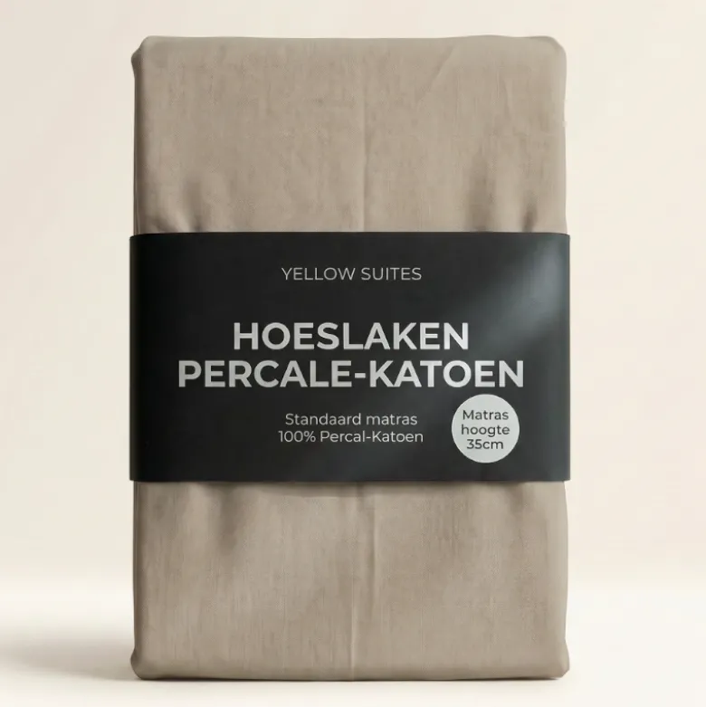 Hoeslaken Percale-Katoen - Zand