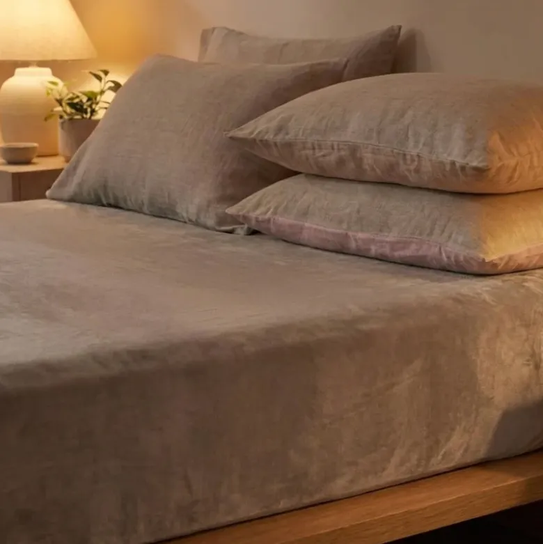 Hoeslaken Velvet - Taupe