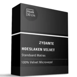 Hoeslaken Velvet - Zwart