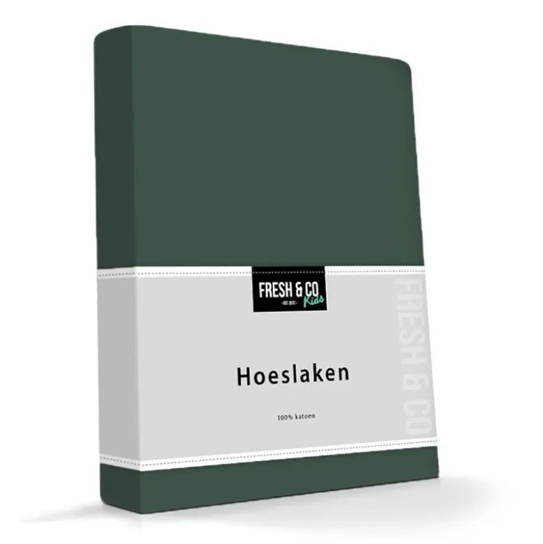 Kinder hoeslaken - Katoen - Groen