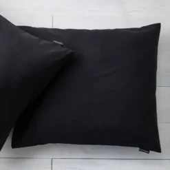 Kussenslopen Percale Katoen: 2-PACK - Zwart