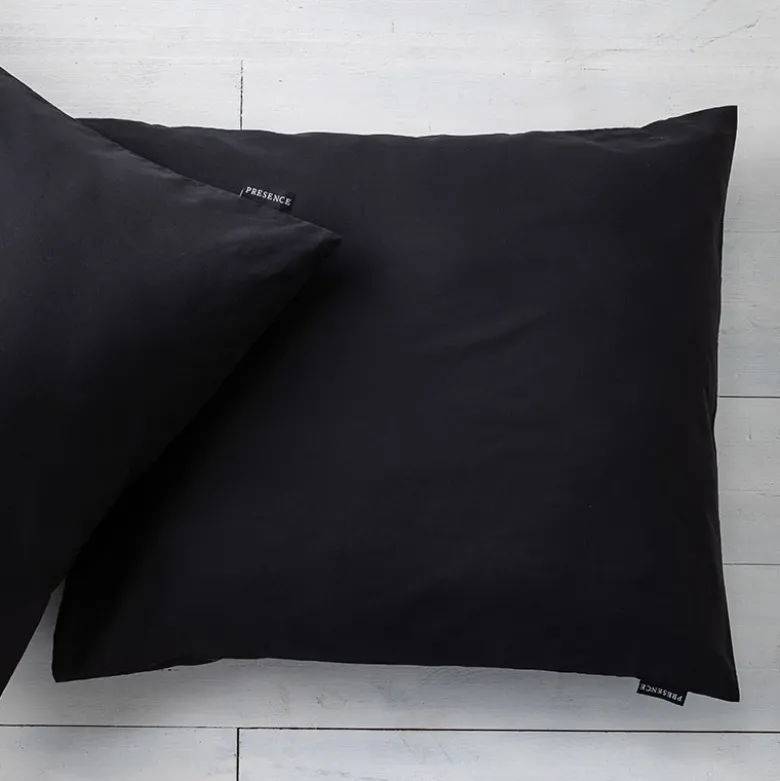 Kussenslopen Percale Katoen: 2-PACK - Zwart