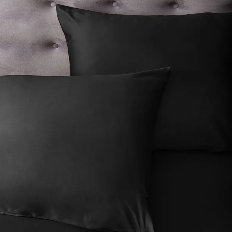 Kussenslopen Satijn Zwart: 2-PACK