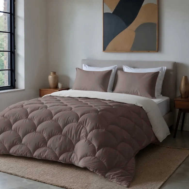 Lazy Dekbed Zonder Overtrek - Double Face - Bruin/Off White