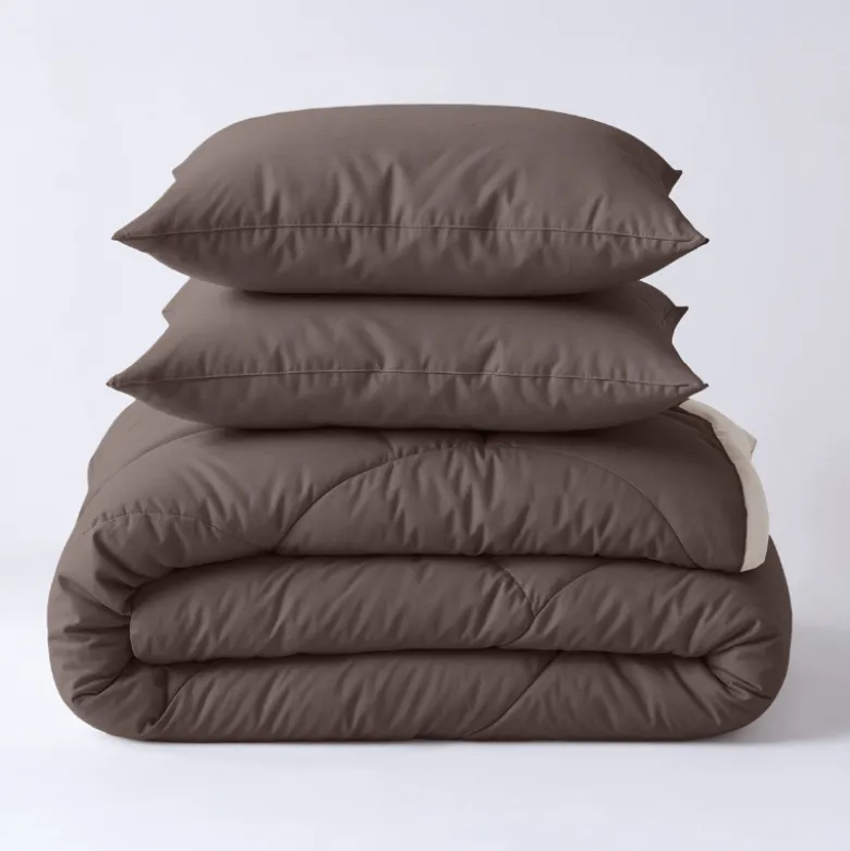 Lazy Dekbed Zonder Overtrek - Double Face - Bruin/Off White