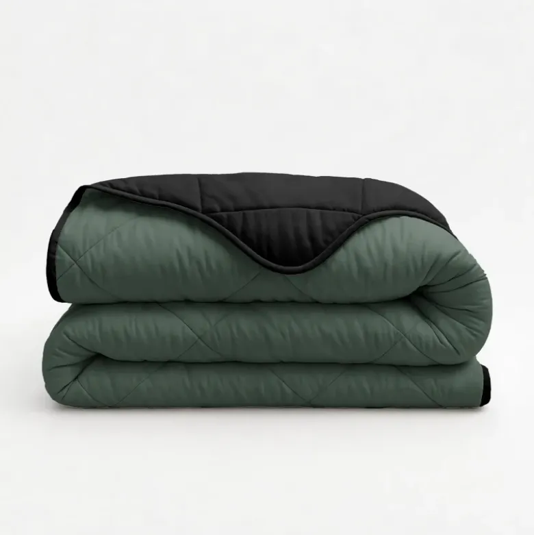 Lazy Dekbed Zonder Overtrek - Double Face - Groen/Zwart