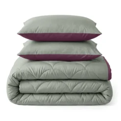 Lazy Dekbed Zonder Overtrek - Groen/Rose