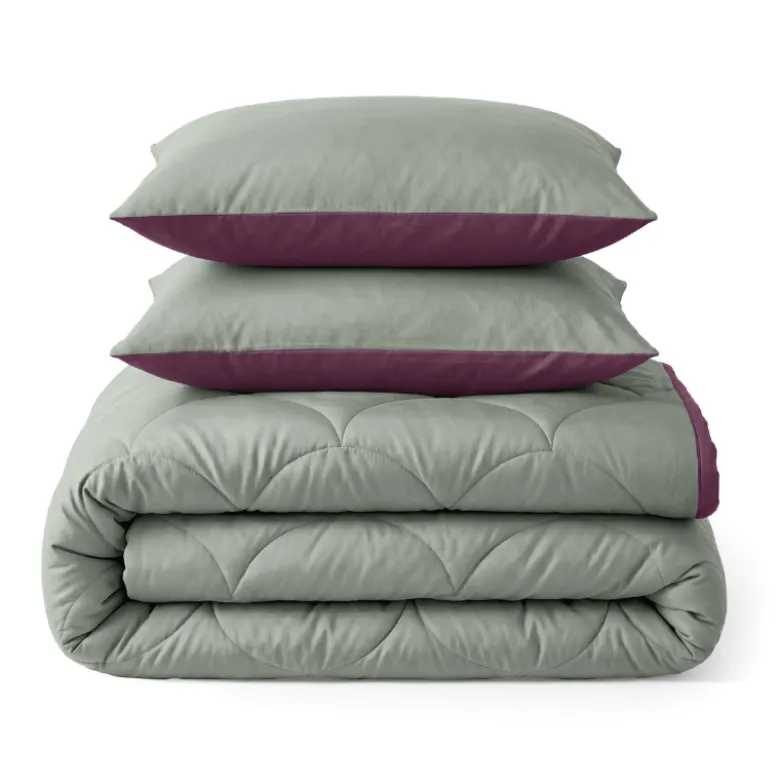 Lazy Dekbed Zonder Overtrek - Groen/Rose