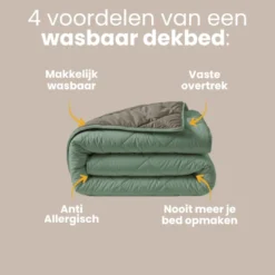 Lazy Dekbed Zonder Overtrek - Groen/Kaki