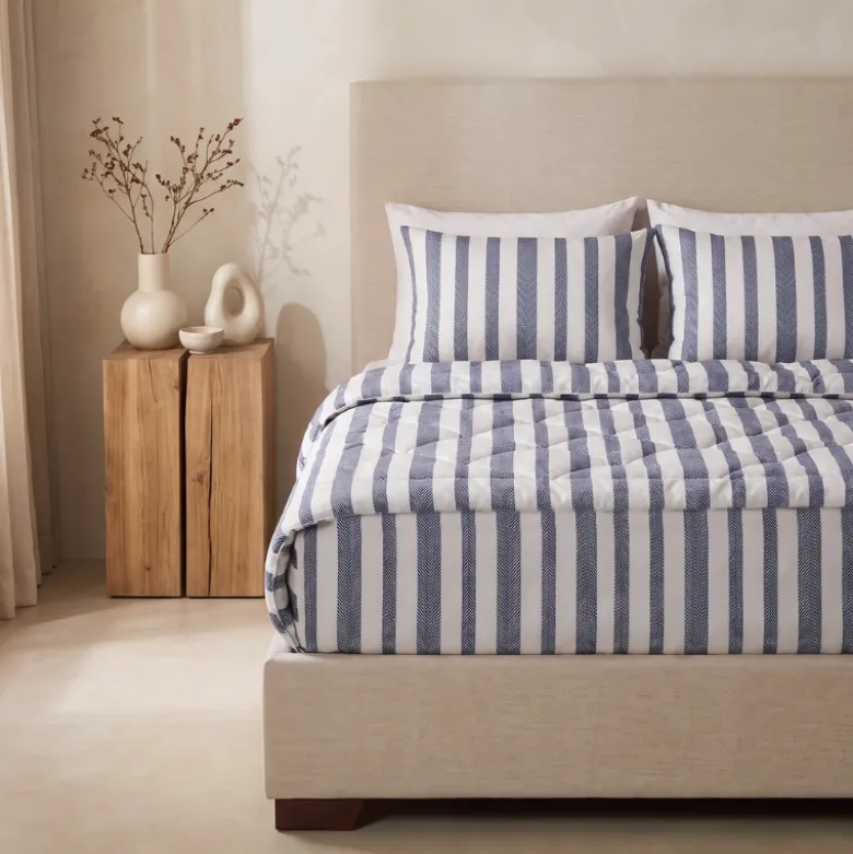 Lazy Dekbed Zonder Overtrek met Instopstrook - Katoen - Royal Stripe
