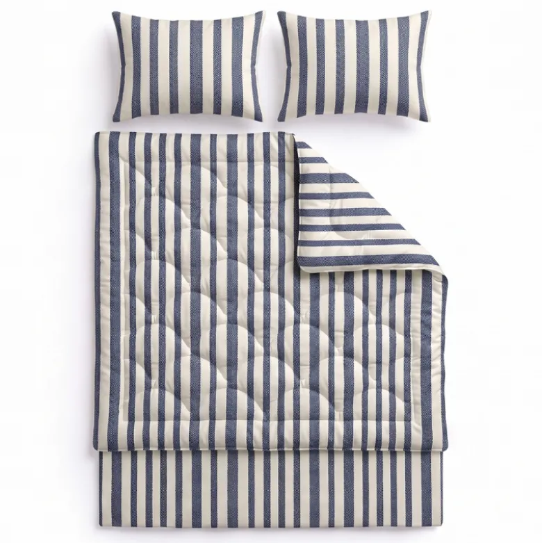 Lazy Dekbed Zonder Overtrek met Instopstrook - Katoen - Royal Stripe