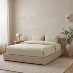 Lazy Dekbed Zonder Overtrek met Instopstrook - Katoen - Beige