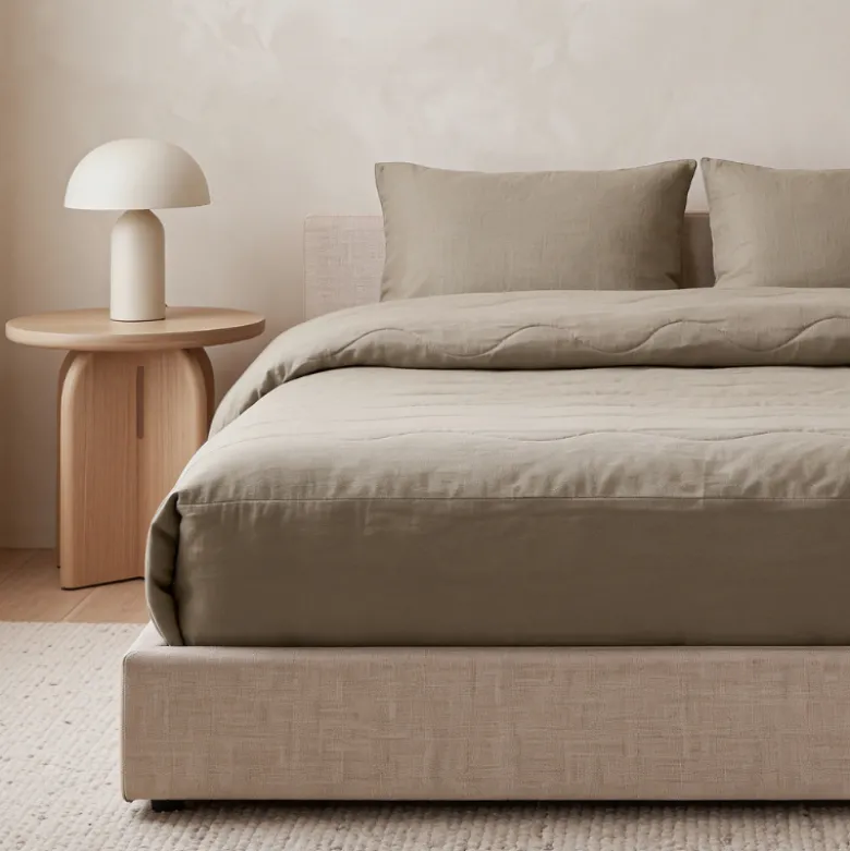 Lazy Dekbed Zonder Overtrek met Instopstrook - Katoen - Taupe