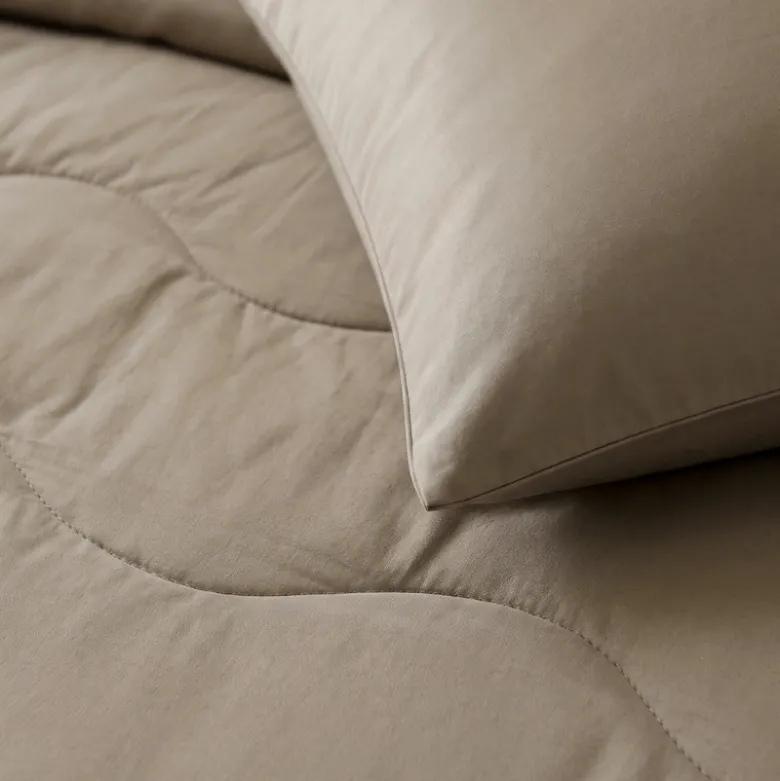 Lazy Dekbed Zonder Overtrek met Instopstrook - Katoen - Taupe
