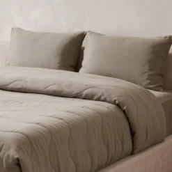 Lazy Dekbed Zonder Overtrek met Instopstrook - Katoen - Taupe