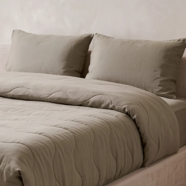 Lazy Dekbed Zonder Overtrek met Instopstrook - Katoen - Taupe