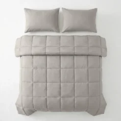 Lazy Dekbed Zonder Overtrek - Percale Katoen - Taupe/Grijs