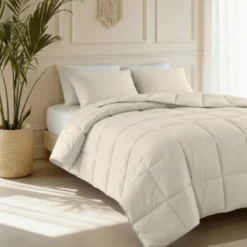 Lazy Dekbed Zonder Overtrek - Percale Katoen - Beige