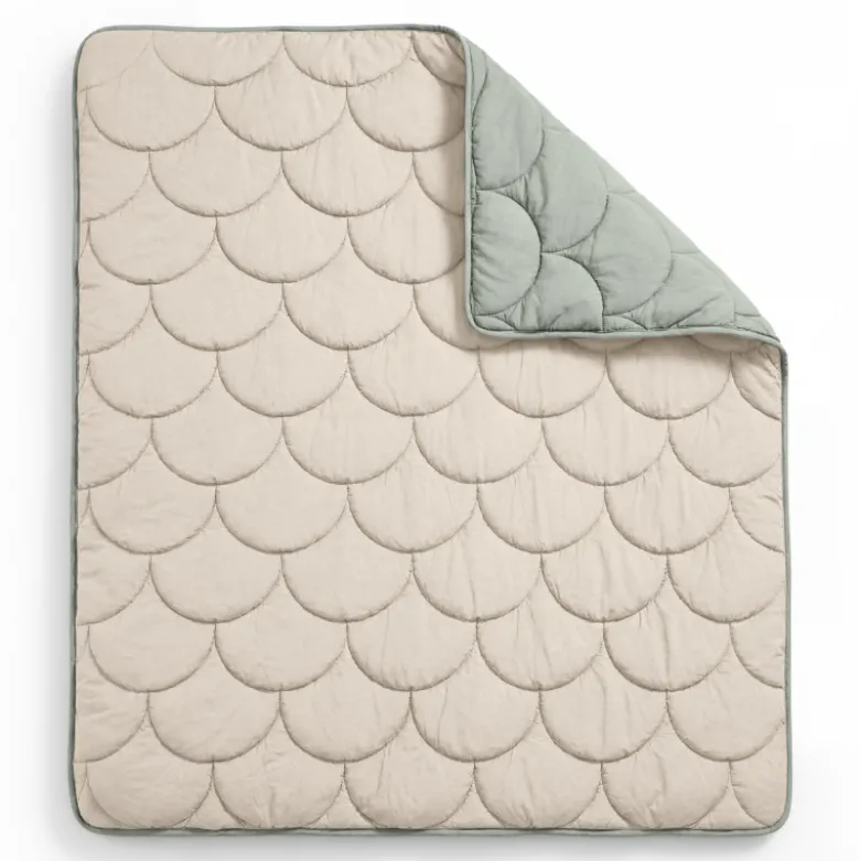 Lazy Dekbed Zonder Overtrek - Taupe/Groen