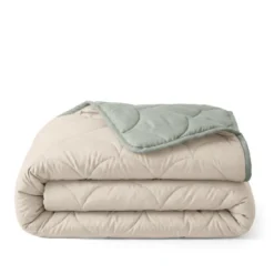 Lazy Dekbed Zonder Overtrek - Taupe/Groen