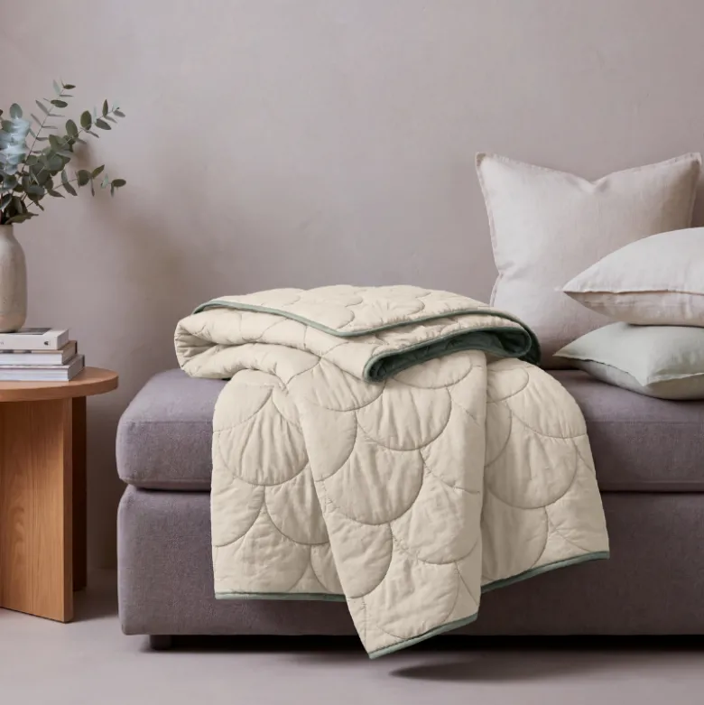 Lazy Dekbed Zonder Overtrek - Taupe/Groen