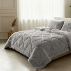 Lazy Dekbed Zonder Overtrek - Teddy Fur - Grijs